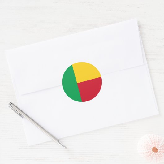 Benin Flag Ronde Sticker (Envelop)