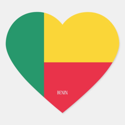 Benin Flag Splendid Patriotic Hart Sticker (Voorkant)