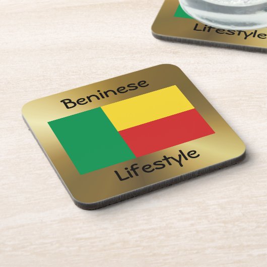 Benin Flag+Text Onderzetter (Linkerzijde)