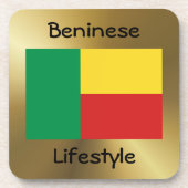 Benin Flag+Text Onderzetter (Voorkant)
