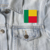 Benin Flag Vierkante Button 5,1 Cm (In situ)