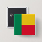 Benin Flag Vierkante Button 5,1 Cm (Voorkant /achterkant)