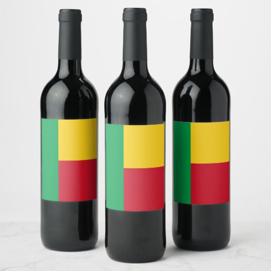 Benin Flag Wijn Etiket (Flessen)