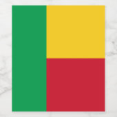 Benin Flag Wijn Etiket (Enkel label)