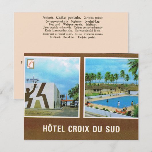 Benin, Hotel de l Sud, Cotonou, Briefkaart (Voorkant / Achterkant)