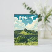 Benin Illustration Travel Art Vintage Briefkaart (Staand voorkant)