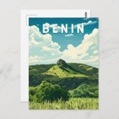 Benin Illustration Travel Art Vintage Briefkaart (Voorkant / Achterkant)