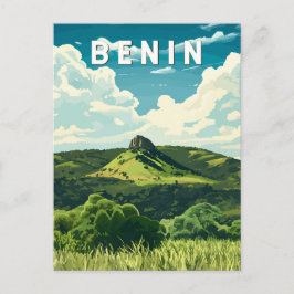Benin Illustration Travel Art Vintage Briefkaart