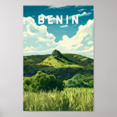 Benin Illustration Travel Art Vintage Poster (Voorkant)