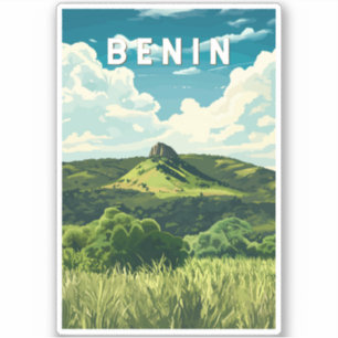 Benin Illustration Travel Art Vintage Sticker