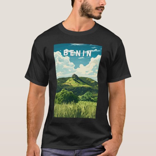 Benin Illustration Travel Art Vintage T-shirt (Voorkant)