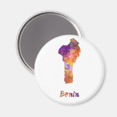Benin in in waterverf magneet (Voorkant / Achterkant)