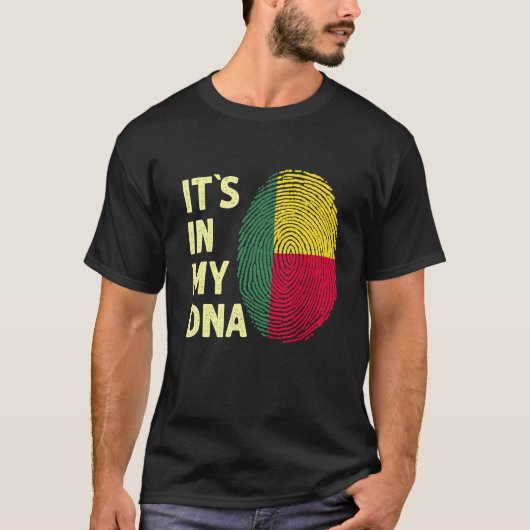 Benin in van mijn dna Beninese vlaggenteam Benin T-shirt (Voorkant)
