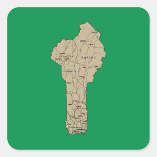 Benin Kaart Sticker