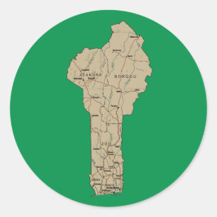Benin kaart sticker