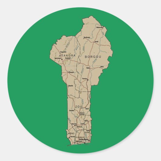Benin kaart sticker (Voorkant)