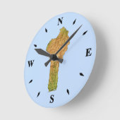 Benin Map Clock Ronde Klok (Hoek)