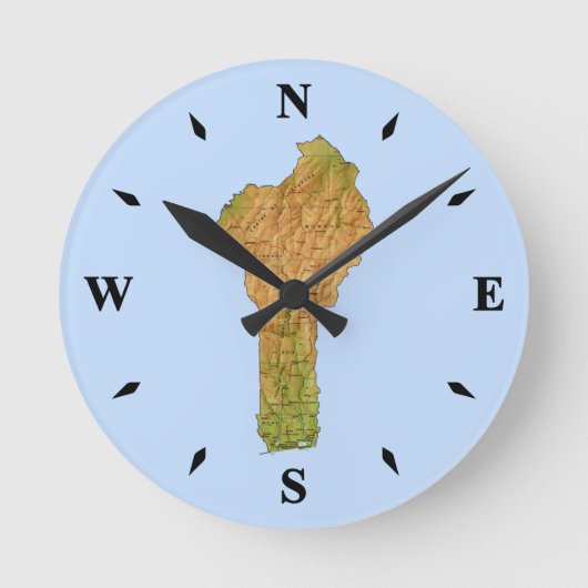 Benin Map Clock Ronde Klok (Voorkant)