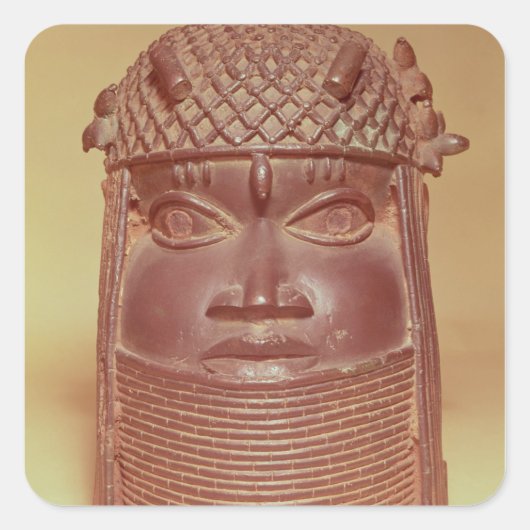 Benin-masker Vierkante Sticker (Voorkant)