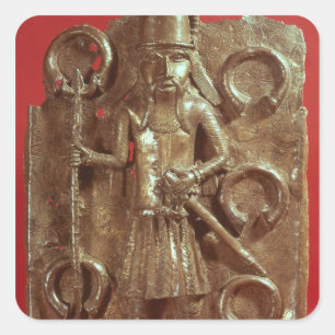 Benin plaque vierkante sticker