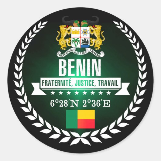 Benin Ronde Sticker (Voorkant)