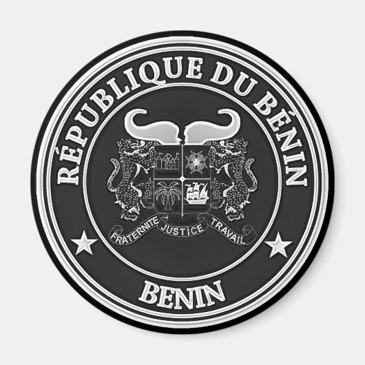 Benin Round Emblem Magneet (Voorkant)