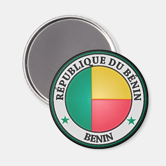 Benin Round Emblem Magneet (Voorkant / Achterkant)