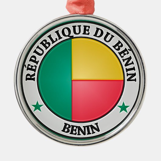 Benin Round Emblem Metalen Ornament (Voorkant)