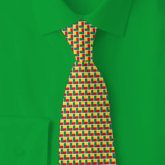 Benin Vlag Baksteenpatroon Stropdas