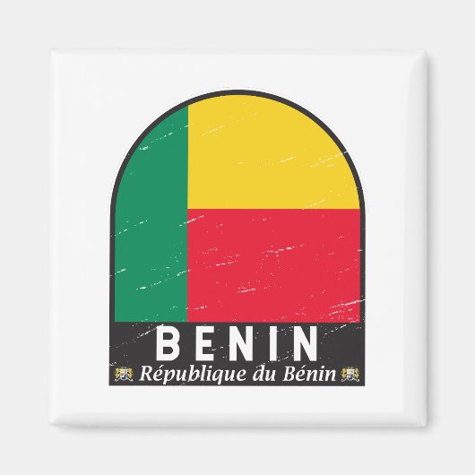 Benin-vlag Embleem  Magneet (Voorkant)