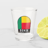 Benin-vlag Embleem  Shot Glas (Voorkant)