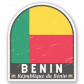 Benin-vlag Embleem  Sticker (Voorkant)