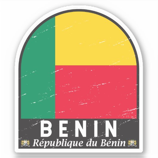 Benin-vlag Embleem  Sticker (Voorkant)