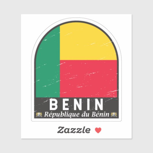 Benin-vlag Embleem  Sticker (Vel)