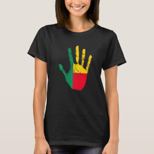 Benin Vlag Hand Sport Trots Voetbal Porto-Novo Be T-shirt