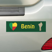 Benin Vlag Hart + Landkaart Bumpersticker (Op auto)