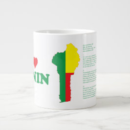 Benin vlag in de landkaart grote koffiekop