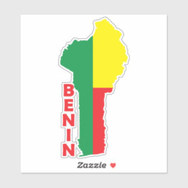 Benin vlag in de landkaart sticker