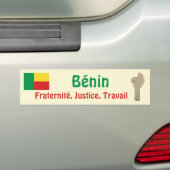 Benin Vlag + Landkaart Bumpersticker (Op auto)