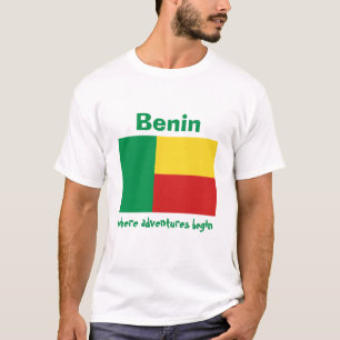 Benin vlag + Map + Tekst T-shirt