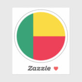 Benin Vlag Ronde Sticker (Vel)
