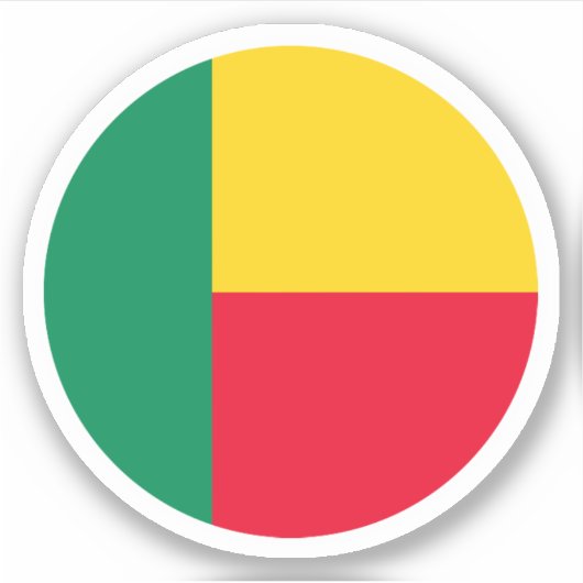 Benin Vlag Ronde Sticker (Voorkant)