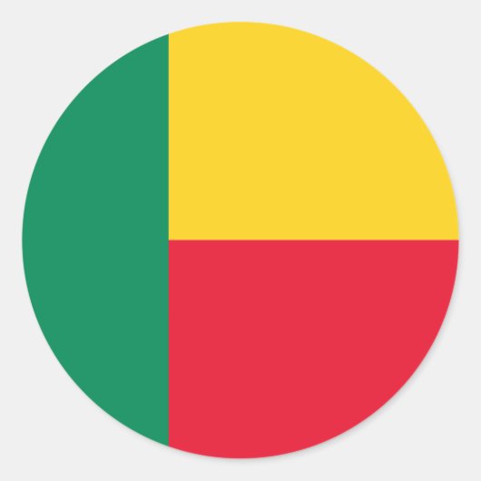 benin vlag ronde sticker (Voorkant)