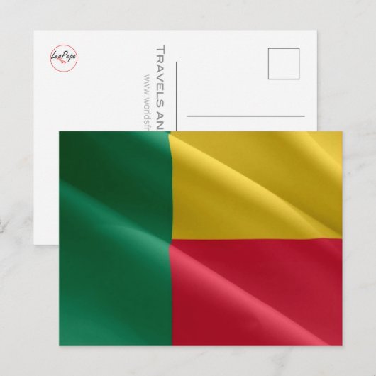 Benin - vlag Waving - Briefkaart (Voorkant / Achterkant)