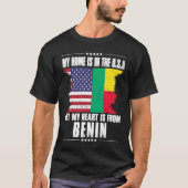 Beninese American Patriot Grown Proud Home Heart U T-shirt (Voorkant)