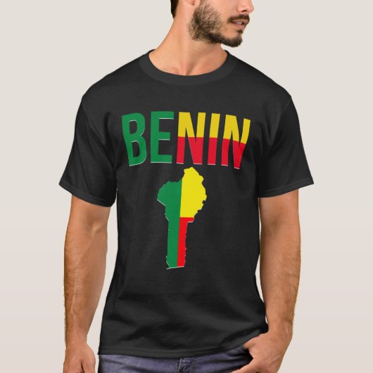 Beninese  Benin Country Map Flag T-shirt (Voorkant)