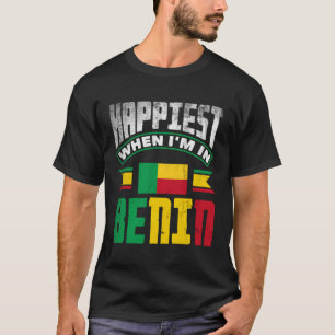 Beninese Beninese vlag gelukkigste wanneer im in B T-shirt