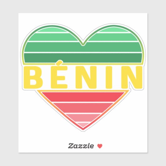 Beninese hart, ik hou van Benin Sticker (Vel)