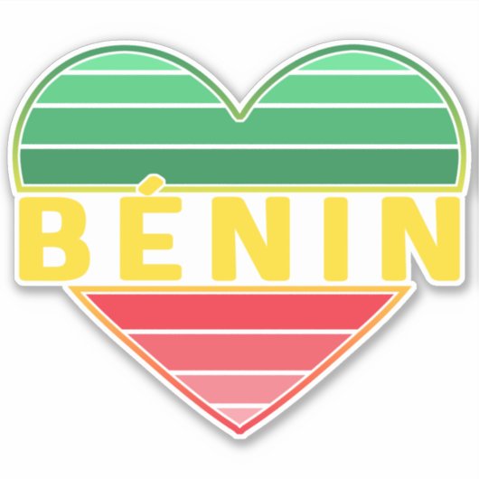 Beninese hart, ik hou van Benin Sticker (Voorkant)