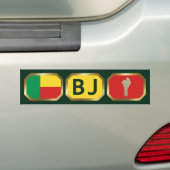 Beninese vlag kaart code bumpersticker (Op auto)